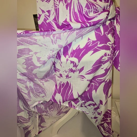 Purple Hawaiian Style Dress Large - Picture 3 of 14